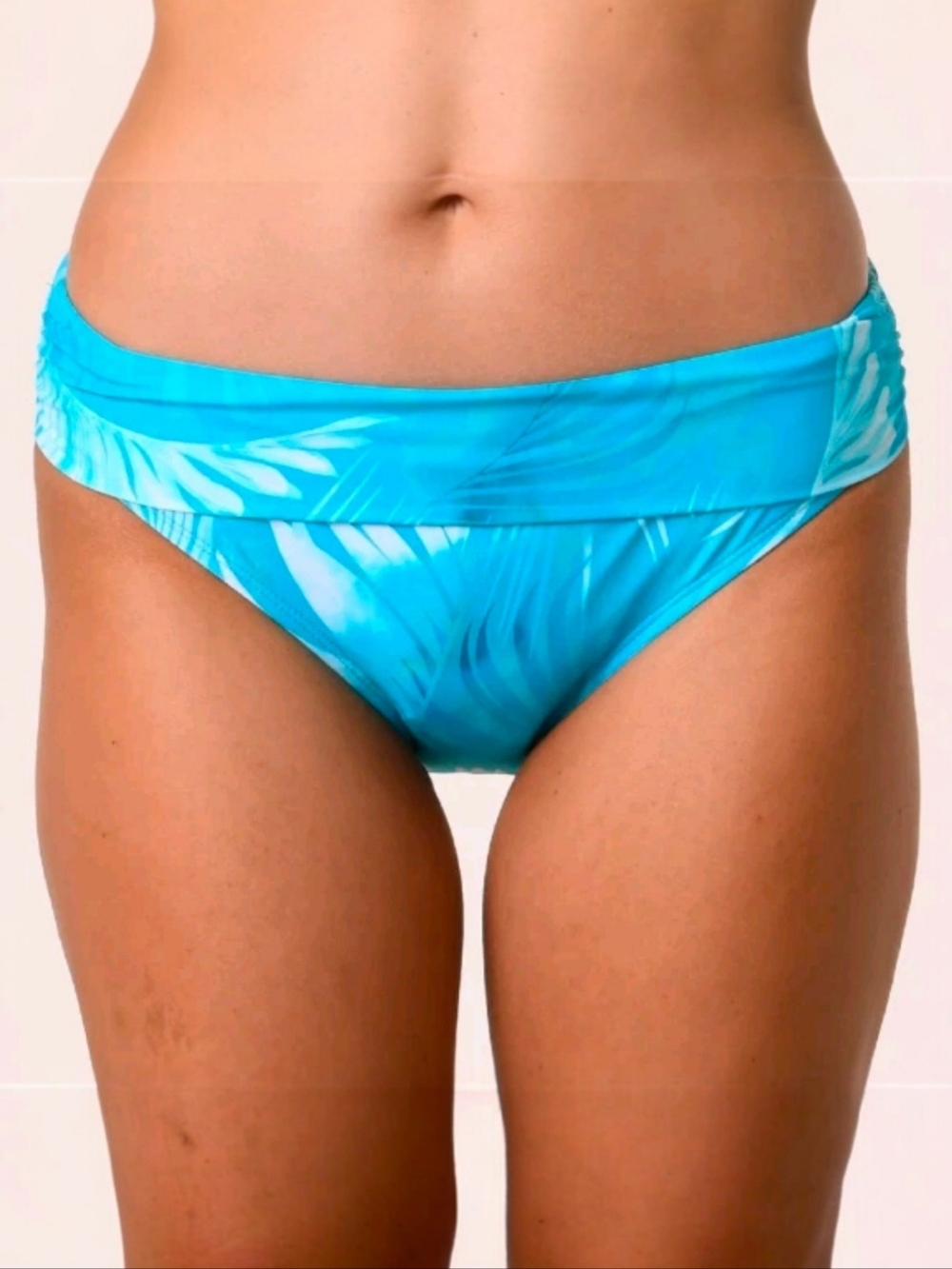 Jantzen 'Vacation Vibes' Foldover Hipster Bikini Swimsuit Bottom, Ideal Teal